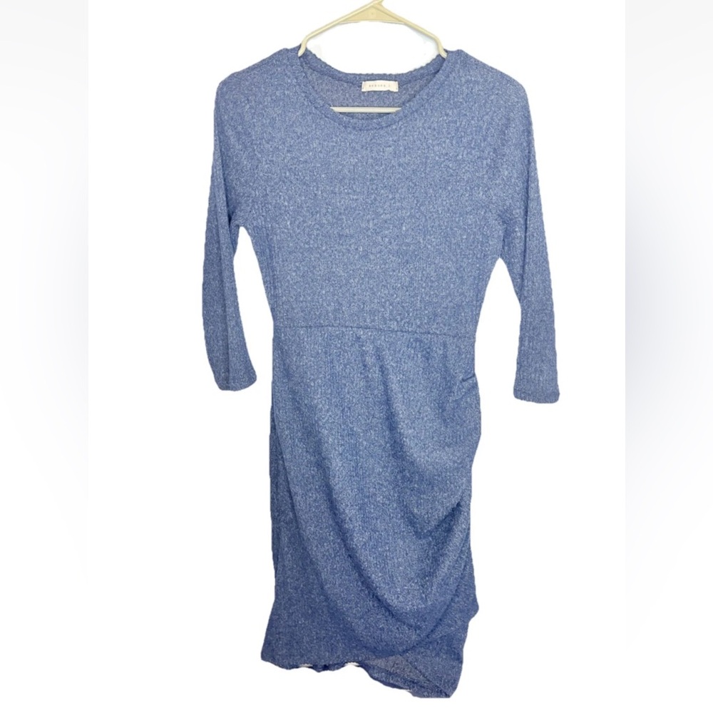 Reborn Womens Sweater Dress Long Sleeve Blue Size Medium